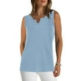 thumbnail image 2 of AherBiu Womens Summer Tank Tops Basic Comfy Loose V Neck Tee Shirts Solid Color Sleeveless Camis Tops, 2 of 7
