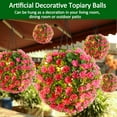 thumbnail image 6 of Artificial Topiaries Balls with Pink Flower : 12 Inch Topiary Balls Artificial Outdoor Decor,Artificial Boxwood Ball Plants Outdoor for Courtyard, Hallway, Park,Wedding (Pink), 6 of 8