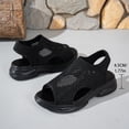 thumbnail image 5 of ZACPNCV Womens Plus Size Wedge Sandals Mesh Peep Toe Cut Out Comfort Casual Shoes Summer, 5 of 9