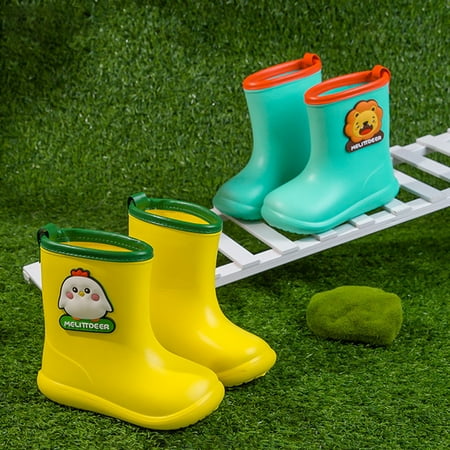 

Hadanceo 1 Pair Baby Rain Shoes Cute Animal Pattern Anti-skid Tasteless Toddlers Cartoon Rain Boots for Outdoor Activities