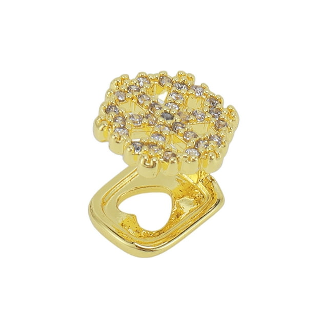 Unique Bargains 1 Pc Fake Grills Hip Hop Snowflake Teeth Grillz Gold Tone