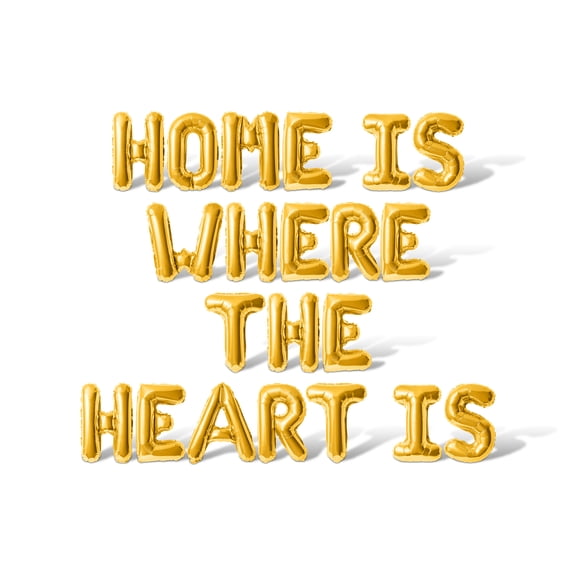Letter Balloons - HOME IS WHERE THE HEART IS 16" Inch Alphabet Letters Foil Mylar Balloon Thanksgiving Party Banner (Gold)