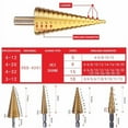 3Pc Hss Step Cone Taper Drill Bit Set Hole Cutter Metric 412/20/32Mm 1