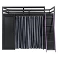 thumbnail image 6 of Harper & Bright Designs Full Size Gaming Loft Bed with Desk & RGB Lights, Full Wood Loft Bed Frame with Storage Wardrobe, Shelves & Blackout Curtains, Purple+Black, 6 of 20