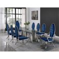thumbnail image 2 of Mixed 9pc Dining Set with Navy Velvet Side Chairs and Arm Chairs, 2 of 5