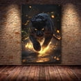 thumbnail image 4 of Mudket Framed Ready to Hang Panther Leopard Canvas Wall Art, Gold Cheetah Animal Print Wall Decor, Poster, Bedroom Office Decor Modern Home Decor - 18"L x 12"W, 4 of 10