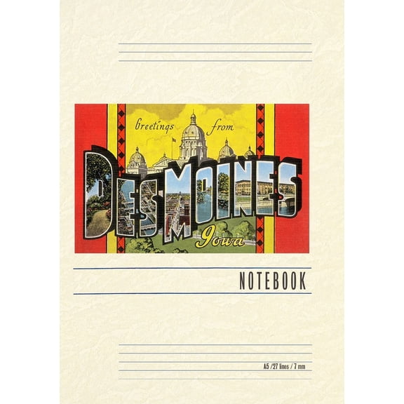 Vintage Lined Notebook Greetings from Des Moines (Paperback)