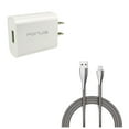 thumbnail image 1 of 6ft Metal USB Cable w 18W Quick Home Charger for OnePlus 9, Nord N200 5G/N100/N10 5G, Pro Phone - Type-C Charger Cord Power, USB Travel Wall X5V for OnePlus 9, Nord N200 5G/N100/N10 5G, Pro, 1 of 8