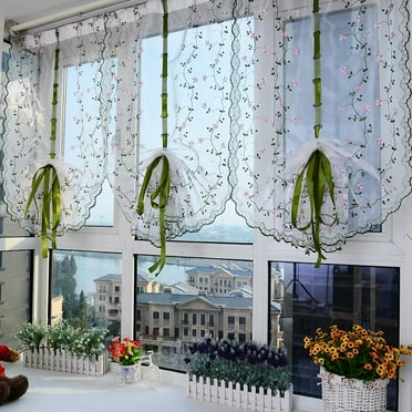 Balloon Shades Sheer Window Decor, Solid Color Tab Top Roman Shades for a Timeless Home
