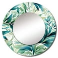 thumbnail image 2 of Designart "Seaside Leaf Symphony II" Floral Rund Mirror For Wall Decor - Large Green Round Print Mirror - Round Tropical Mirror - Wall Mounted Round Large Mirror - 29" x 29", 2 of 6