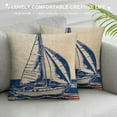 thumbnail image 3 of Awypu 4Pack Coastal Sailing Throw Pillow Covers Compass/Anchor/Sailboat/Map Ocean Theme Pillowcases Nautical Blue Beach Decorative Cushion Cover  for Sofa/Couch, 3 of 5