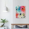 thumbnail image 4 of Nawypu Abstract Floral Framed Wall Art decor, Colorful Flower Bathroom Pictures Canvas Wall Art with Black Frame and Mat  Bedroom Canvas Prints Wall Paintings Modern Artwork for Living Room, 4 of 5