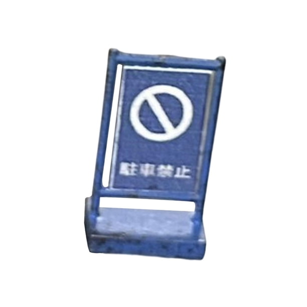 Modelo de señal de tráfico auténtico 1/64, colección de accesorios fotográficos clásicos, artesanías, señal de para accesorios de decoración de azul