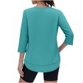 thumbnail image 2 of Jalioing Women's Workout Shirts 3/4 Sleeve Crew Neck Quick Dry Gym Sport Tee Shirt Loose Breathable Athletic T Shirt, 2 of 5