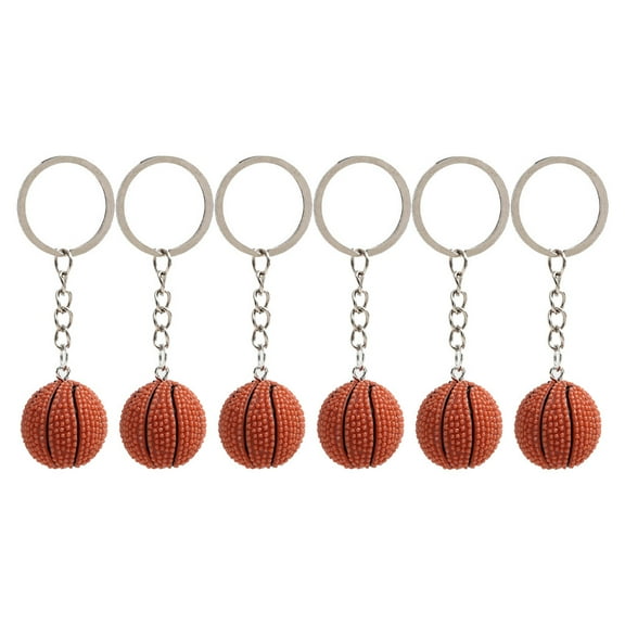 6 Pcs Basketball Keychain Charm Wallet Mini Tote Bag The Child Brown