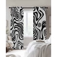 thumbnail image 4 of Black White Abstract Blackout Curtains for Bedroom Living Room Darkening Curtains 84 Inch Length 2 Panels Set Farmhouse Modern Art Wave Window Curtain Window Treatment Grommet Drapes 52"x84", 4 of 9