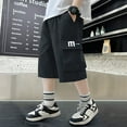 thumbnail image 2 of Loose Short Boy 5-6 Years Boy Cargo Shorts Size 14-16 Boys Summer Shorts Baggy Jorts Boy Baggy Jorts Boys Quick Dry Gym Sports Black, 2 of 5