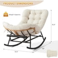 thumbnail image 2 of YUSAZENS Indoor Outdoor Rocking Chair - Rattan Rocker with Extendable Footrest, 352lbs Sturdy Large Lounge for Bedroom, Living Room Beige, 2 of 7
