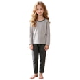 thumbnail image 3 of Wenfanal Pajamas for Kids Toddler and Little Girl Pajamas Set Boys Girls Pajama Set Comfortable Soft Fashion Home Pajama Set Size 6-7 Years,Grey, 3 of 9