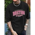 thumbnail image 1 of Color English BOSTON Printed Men's Casual Trendy Fashion Crew Neck T-shirt Tee For Adult, Men, Women, Teen, Teenager, Adolescent,Youth, 1 of 7