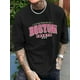 thumbnail image 1 of Camiseta informal de cuello redondo con estampado BOSTON para hombre, a la moda, para adultos, hombres, mujeres, adolescentes, jóvenes., 1 of 7