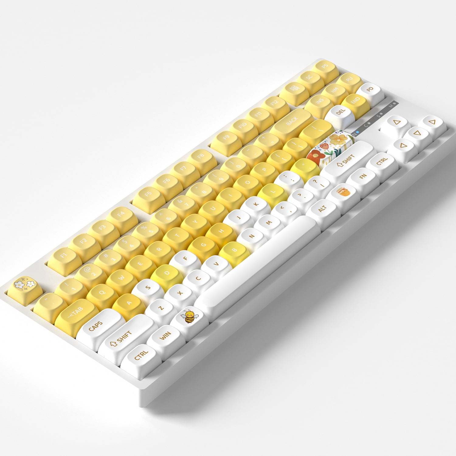 Cute Bee Key Caps Mechanical Keyboard MOA Keycaps PBT Sublimation Keycaps for 68 75 87 95 108 Keyboard