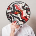 thumbnail image 5 of Red Black Liquid Marble Round Wall Clock 9.5 Inch Non-Ticking Silent Battery Operated Clock for Home Kitchen Office School Decor, 5 of 9
