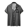 thumbnail image 2 of Mefallenssiah Mode Hommes Confortable Impression Manches Courtes Col Chemise Chemisier, 2 of 4