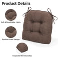 thumbnail image 3 of Shinnwa Chair Cushions for Kitchen Chairs Memory Foam Tufted Dining Chair Pads with Ties Non Slip Seat Cushions, Set of 4, Brown, 3 of 7