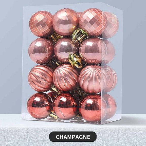 SDJMa 24Pcs Christmas Balls Ornaments, 1.18Inch Mini Shatterproof Christmas Tree Ball for Indoor Home Xmas Tree Holiday Wedding Party Decorations, 4 Styles