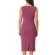 thumbnail image 3 of Vestido formal midi sin mangas de cuello barco para mujer Inspire Chic en púrpura ciruela talla L, 3 of 6