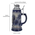 thumbnail image 3 of Flash Deals 0.7 Liter Ceramic Beer Mug With Medieval Germany Coat Of Arms On Engraved Metal, 3 of 4