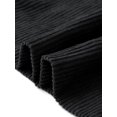 thumbnail image 5 of Womens Corduroy Midi Skirt High Waist A-Line Split Front Casual Fall Winter Long Skirts with Pockets S Black, 5 of 6