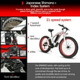 thumbnail image 2 of EAYSG 26"36V 500W Fat Tire Electric Bicycle Mountain Snow Beach EBike 21Speed(SHIMANO), 2 of 8
