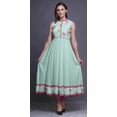 thumbnail image 2 of Bimba Pastel Mint Floral Anarkali Dress Mandarin Collar Sleeveless Kurtis for Women Print Maxi Dress X-Small, 2 of 6