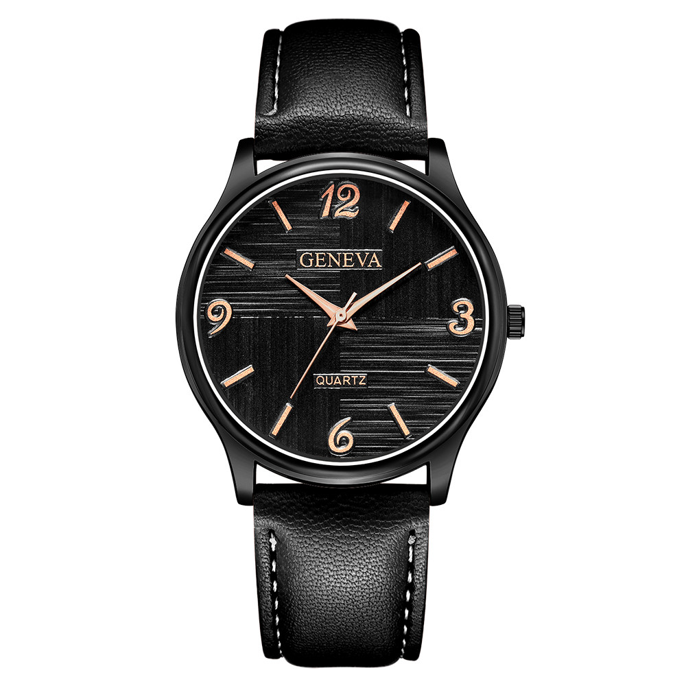 Luxury Men's Quartz Wrist Watches Leather Watch Strap Analog Slim Dial Casual