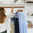 thumbnail image 6 of Gogcaro Pants Hangers 5 Layers Stainless Steel Non-Slip Foam Padded Swing Arm Space Saving Clothes Slack Hangers Closet Storage Organizer for Pants Jeans Trousers Skirts Scarf Ties Towels (3 Pack), 6 of 8