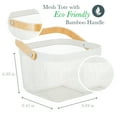 thumbnail image 3 of Simplify Mesh Decorative Storage Basket with Bamboo Handle, White, 3 of 8