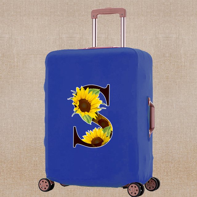 Luggage Cover Elasticity Thicken Travel Accessory Covers Flower Color Print Trolley Protective Case Apply To 18-32 Inch Suitcase 8Flower color S S (18-21inch)