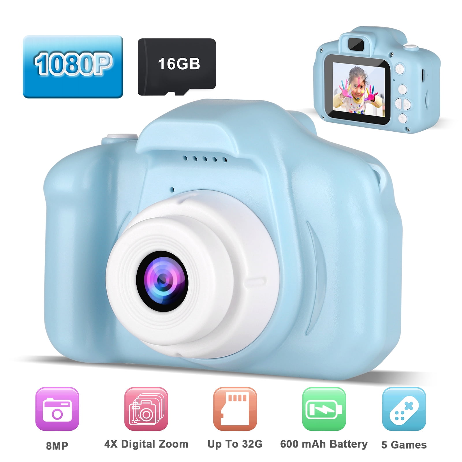 Video Recorder Anti-Drop LEAMBE Kids Camera Toys Gift for 3-10 Years Old Kids Digital Dual Camera with 32GB SD Card Suitable for Birthaday & chiristmas White Video Recorder Anti-Drop LEAMBE Kids Camera Toys Gift for 3-10 Years Old Kids Digital Dual Camera with 32GB SD Card Suitable for Birthaday & chiristmas White