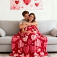 thumbnail image 5 of Meggemo 39.4x51.2 Inch Valentine's Day Heart Blanket Soft Warm Throw Blanket for Sofa Bed Chair Indoor Home Use Adds Sweet and Cozy Atmosphere Perfect for Couples Cuddling, 5 of 7