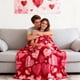thumbnail image 4 of Lunxisen 2 Pcs Valentine's Day Throw Blanket Red Pink Heart Plaid Fuzzy Blanket Romantic Love Heart Decorative Soft Cozy Flannel Blanket for Mom Couple Home Bed Couch Chair.(100*130cm), 4 of 8