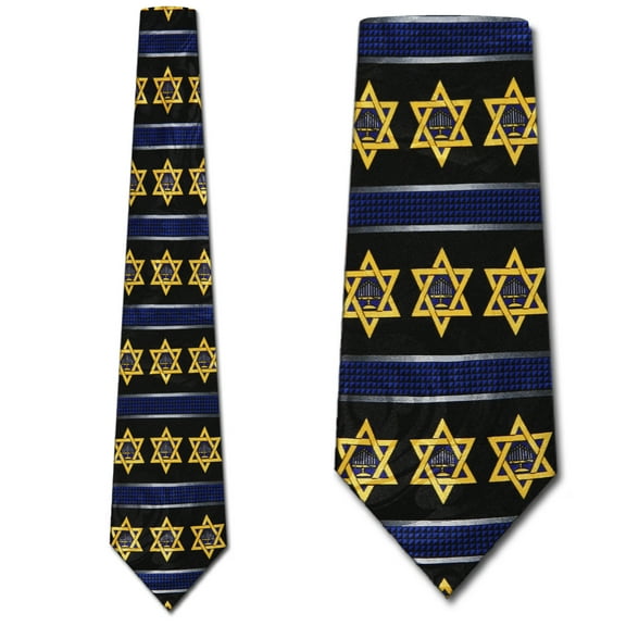 Menorah and Star Necktie Mens Tie