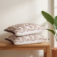 thumbnail image 5 of Unique Bargains Elegant Vintage Floral Throw Pom-Pom Pillow Covers Brown 20" x 12", 5 of 8