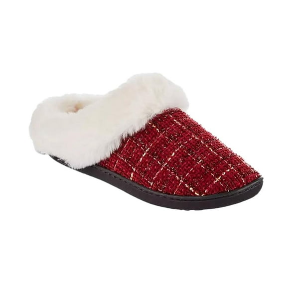 Isotoner Women's Hoodback Slipper in Chili Pepper Size Large 8.5-9