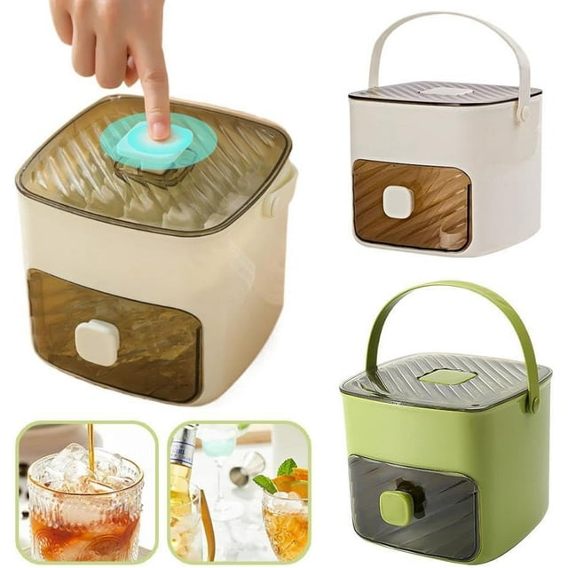 2025 Portable Ice Maker for Freezer with Ice Bin Fast, Compact Countertop Design & Storage Drawer | One-Touch Operation for Home, Office, Household & Outdoor Use Makes 48 Ice Cube (White)