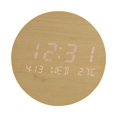 thumbnail image 1 of Reloj de pared digital de 7,5 pulgadas con brillo automático, formato 12/24 horas, USB, temperatura, fecha y día. Madera, 1 of 9