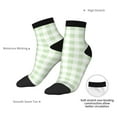 thumbnail image 6 of Fuzoiu Green Checkboard Print Adult Socks, Crew Moisture-wicking Socks, Unisex Cushion Crew Socks,Casual Sports Ankle Socks, 6 of 7