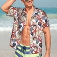 thumbnail image 5 of Lsque Starfish Shell pattern Hawaiian Shirt for Men, Unisex Summer Beach Casual Short Sleeve Button Down Shirts-Small, 5 of 9
