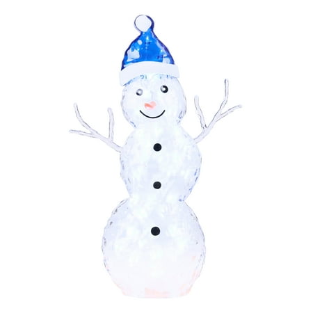 Holiday Time Light Up Led Standing Icy Snowman Decoration 30
